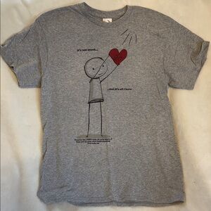 Gray Shirt with Heart Design